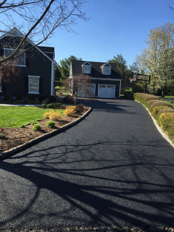 Long asphalt driveway