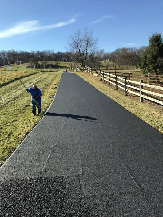 Long asphalt driveway